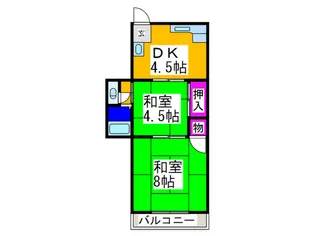陵西マンション【1階】の間取り