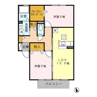 ラフィネ壱弐番館【1階】の間取り