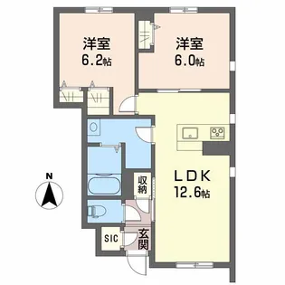 ヴィアソーレ保免 A棟【1階】の間取り