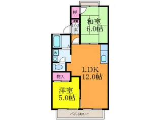 セジュール摂津【1階】の間取り