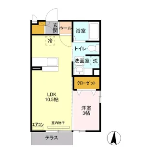 ルーエ三本柳 A/B【1階】の間取り