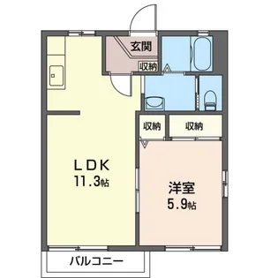 ドミールB【1階】の間取り