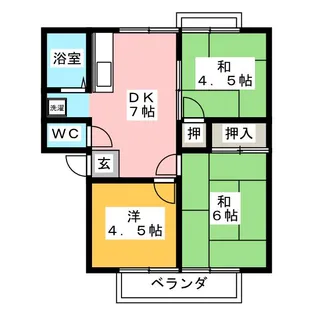 耕田ハイツB【1階】の間取り