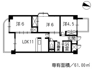 ロイヤルビュー石原【5階】の間取り