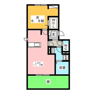 ソレイユ六条【1階】の間取り