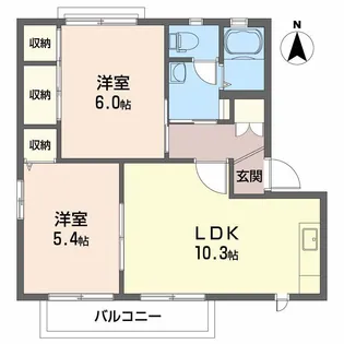 バリュージュ新須賀 B棟【2階】の間取り