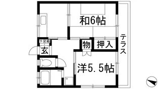 イワオハイツ6番館【1階】の間取り