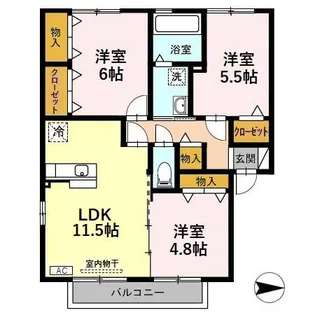 メロディー【1階】の間取り