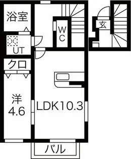 HONU清水町イースト【2階】の間取り