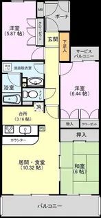 ブライティ広沢【1階】の間取り