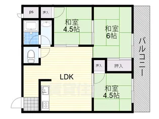 マンション南住吉【2階】の間取り
