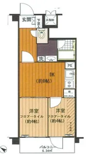 ライオンズシティ調布【6階】の間取り