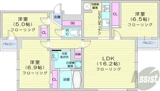 Dolce Fushimi【5階】の間取り