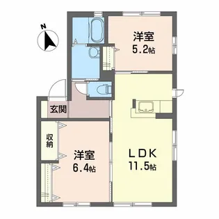 シャーメゾン・清流 B棟【1階】の間取り