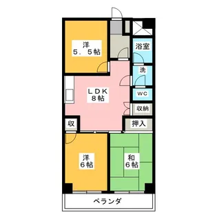 パールマンションII【1階】の間取り
