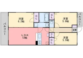 ペルーラ A棟【3階】の間取り