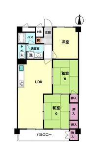 コーポ秋篠【1階】の間取り