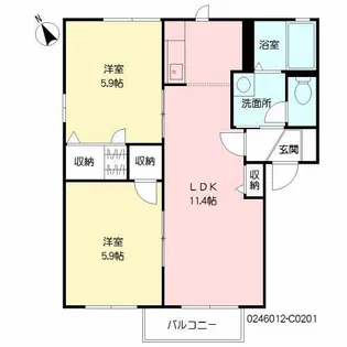 ノールカトレア C棟【2階】の間取り
