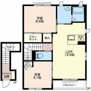 メゾンエコパ【2階】の間取り