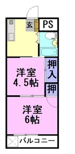 フーカハイツ【2階】の間取り