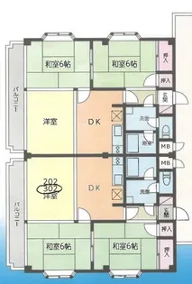 第3メゾン 豊晃ビル3階 3DK【3階】の間取り
