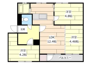 北海道岩見沢市八条東4【マンション】の間取り
