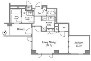 プラチナコート広尾【5階】の間取り