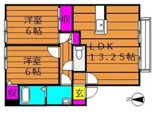 サンビレッジチェリオ D【1階】の間取り