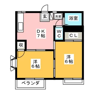 常楽ハイツ2【2階】の間取り