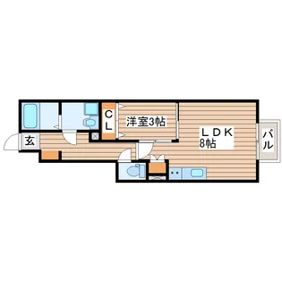 アンセル若林【1階】の間取り