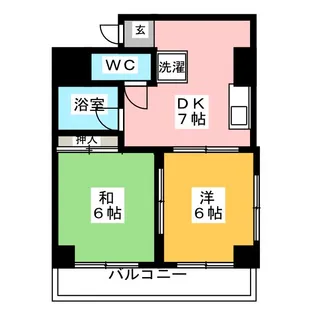 2DKの間取り画像