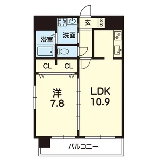 1LDKの間取り画像
