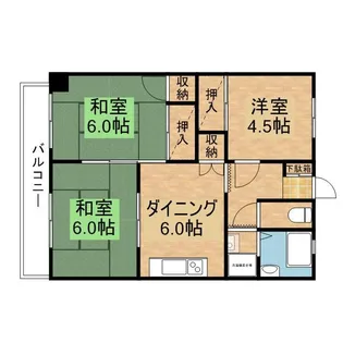 音無ハイツ【3階】の間取り