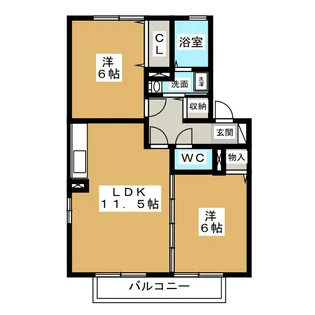 レェーヴ江向【2階】の間取り