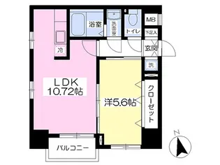 L’or榴岡【6階】の間取り