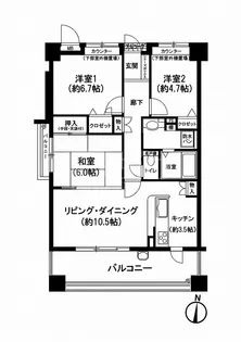 ローレルコート藤崎【4階】の間取り