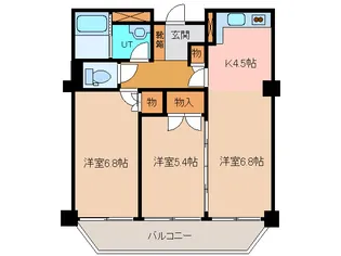 2LDKの間取り画像