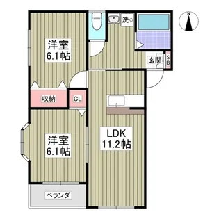 ハーヴェスト玉村【1階】の間取り