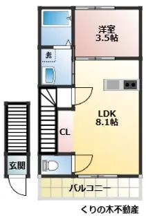 Casa Pacifica 喜田村【2階】の間取り
