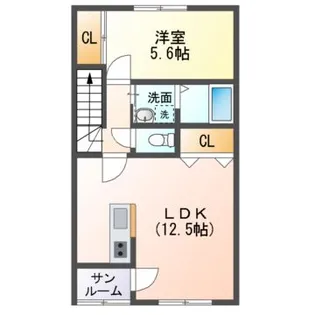 クレアージュ江陽【2階】の間取り