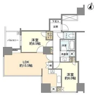 2LDKの間取り画像