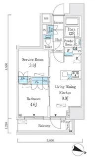 ジオエント本郷三丁目【8階】の間取り