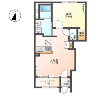 仮)シェルルスターテラス上戸祭【1階】の間取り