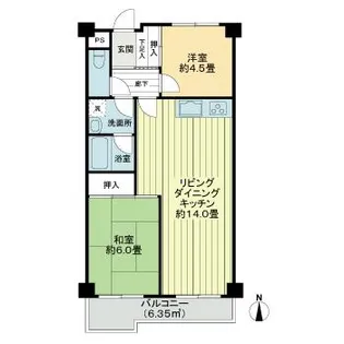 ワコー川越マンション【1階】の間取り
