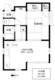 東京都中野区上高田1【アパート】の間取り