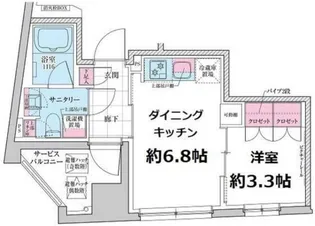 東京都世田谷区三軒茶屋2【マンション】の間取り