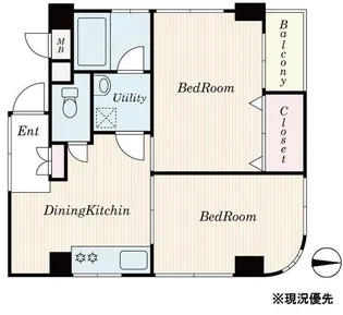 ロワール清川【4階】の間取り