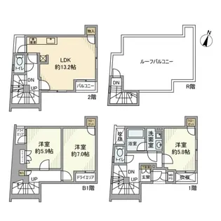 東京都渋谷区西原3【一戸建】の間取り