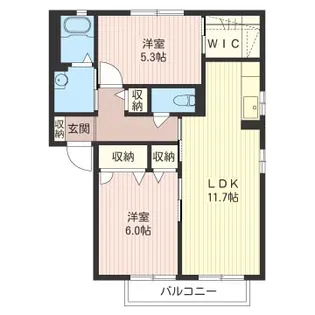 メゾン・ド・パステルF【2階】の間取り