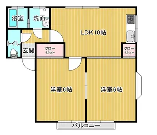 サンライズコーポ石崎III【1階】の間取り